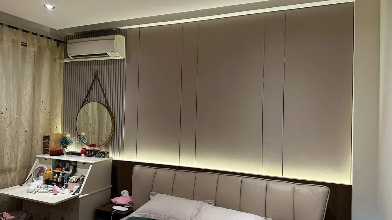 Phòng ngủ tấm ốp tường nhựa